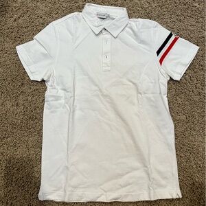 Moncler white polo shirt, white, S
